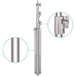 2.6m Heavy Duty Stainless Steel Spring Cushioned Light Stand - Image 2