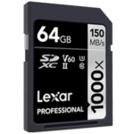 Lexar® 64GB Professional 1000x SDHC™/SDXC™ UHS-II Card