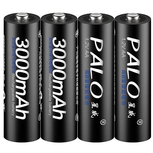Palo 4pcs AA 3000MAH 1.2V Rechargeable Batteries