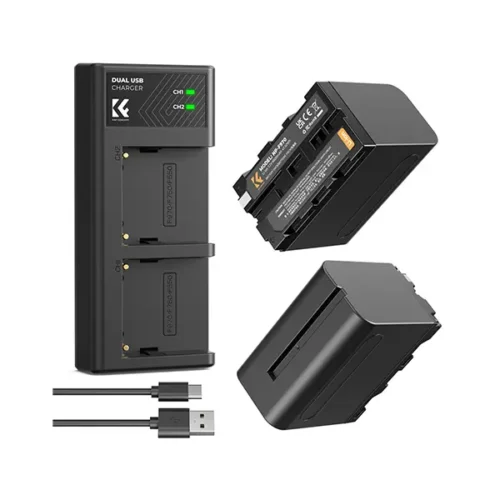 k & f concept 2 pack np f970 battery with LED charger